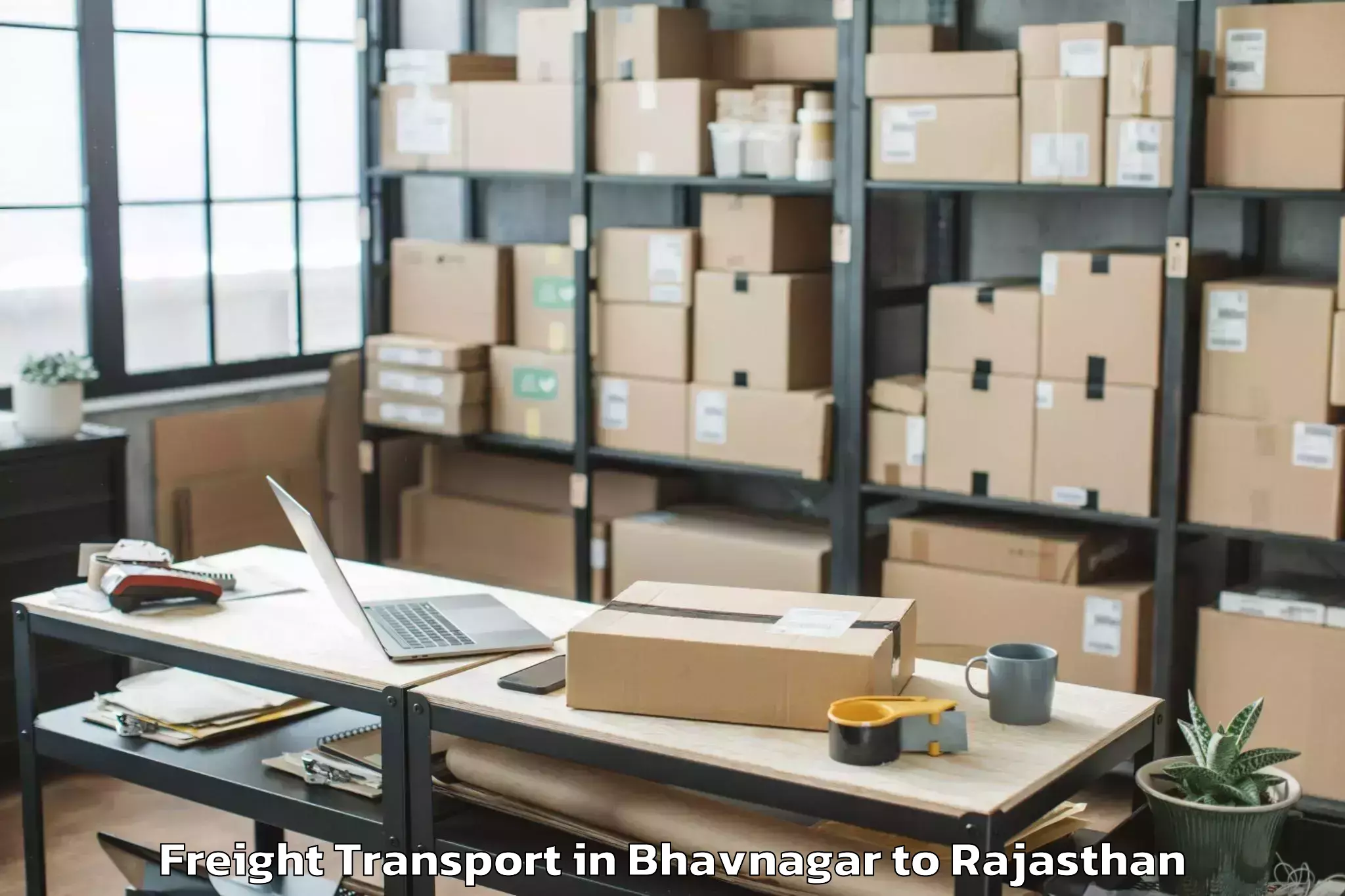 Top Bhavnagar to Mewar University Chittorgarh Freight Transport Available